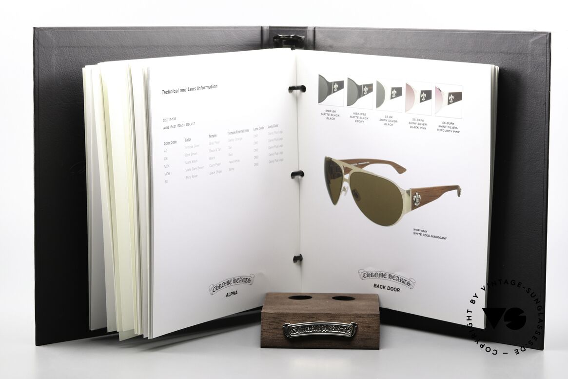 Chrome Hearts Eyewear Catalog With The Fuck You Models, the wooden CH eyewear stand is part of the offer, Made for Men and Women
