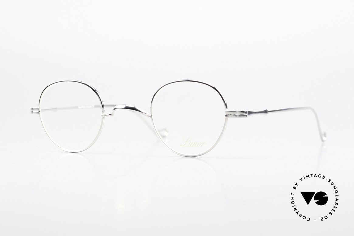 Lunor II 15 Old Panto Frame Platinum, old vintage Panto design glasses of the Lunor II Series, Made for Men and Women