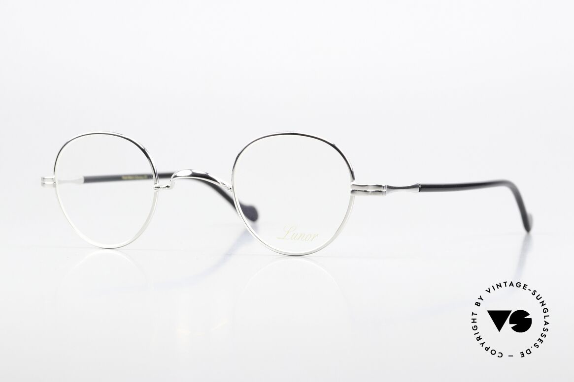 Lunor II A 15 Platinum Frame With Acetate, old vintage Panto design glasses of the Lunor II Series, Made for Men and Women