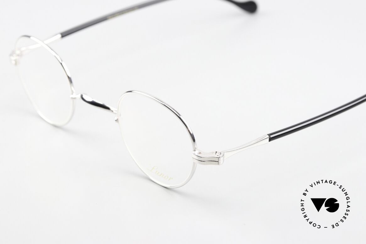 Lunor II A 15 Platinum Frame With Acetate, "A" = acetate version (acetate covered temples in black), Made for Men and Women