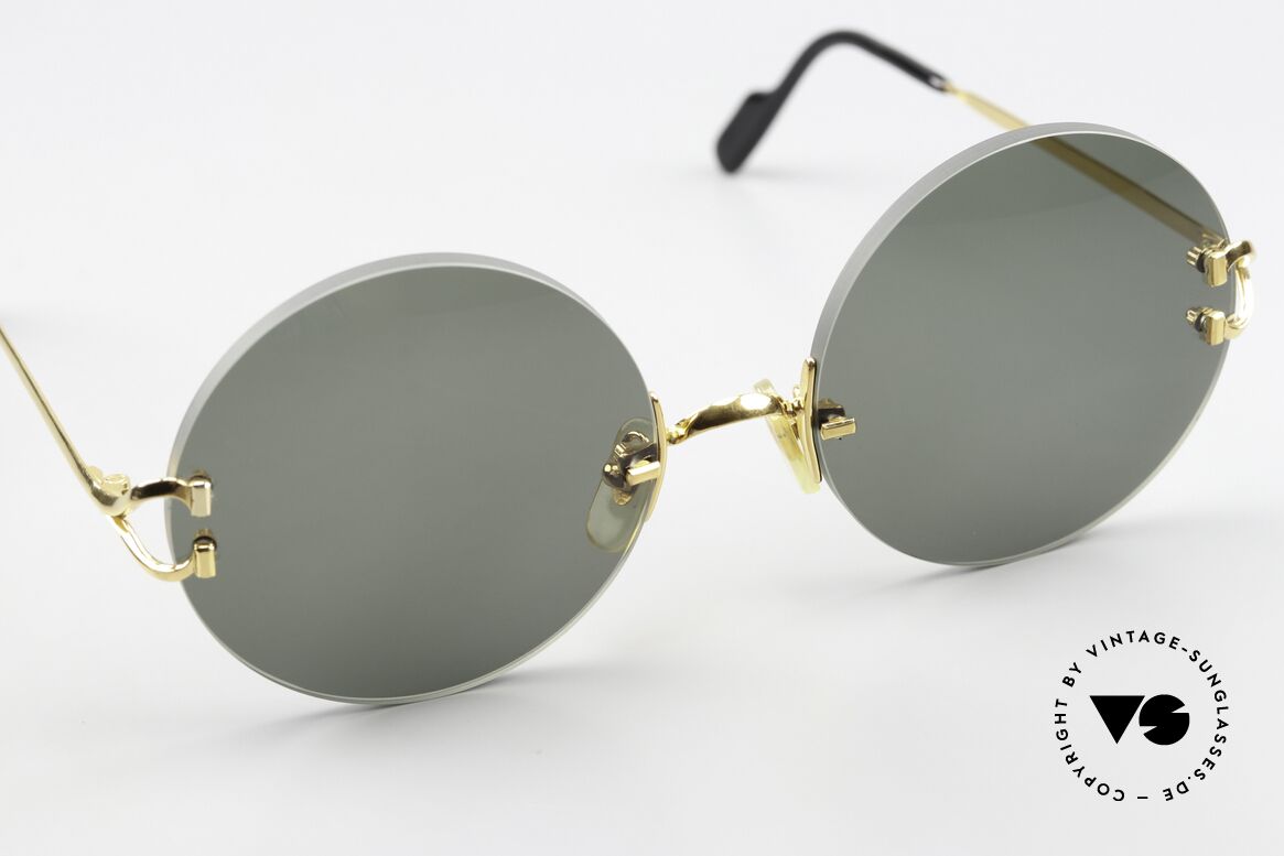 Cartier Madison 55 Customized Big Size 55mm, precious round designer frame; 22ct gold-plated, Made for Men and Women