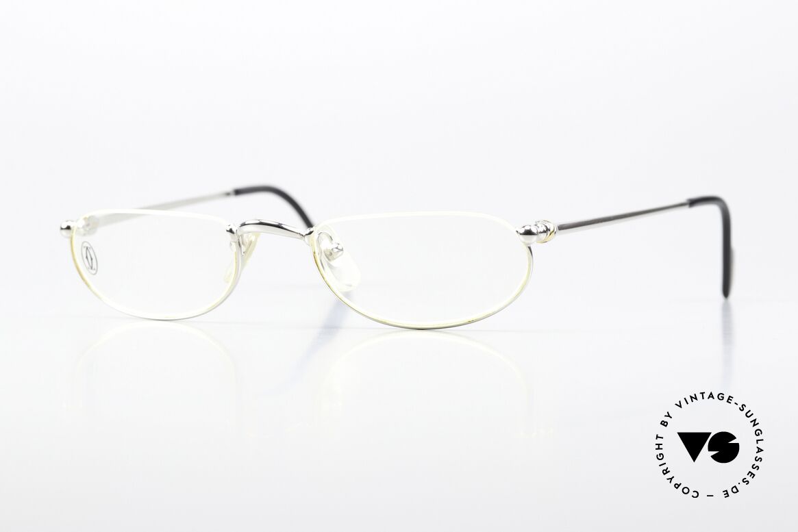 Cartier Demi Lune 2000 - S Reading Specs Ladies Gents, oval CARTIER reading eyeglasses, S size 48/19, 140, Made for Men and Women