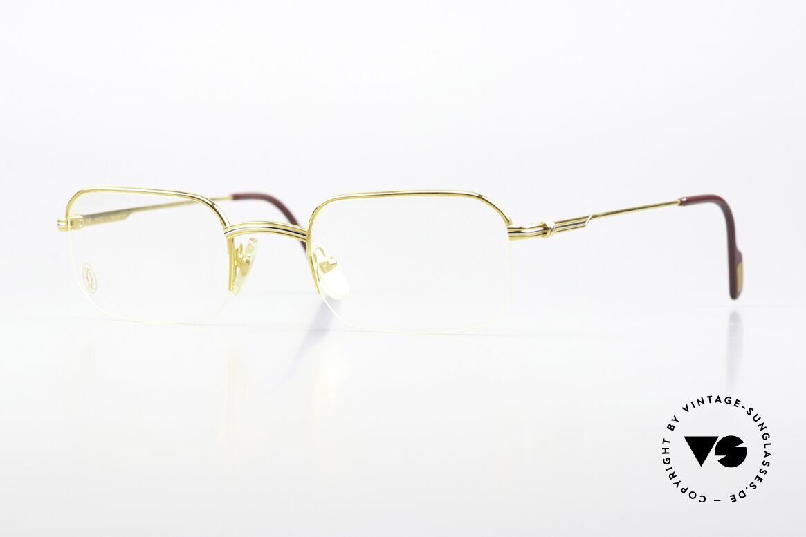 Cartier Broadway - M 90's Original Eyeglass-Frame, square CARTIER vintage eyeglasses; M size 51/23, 140, Made for Men