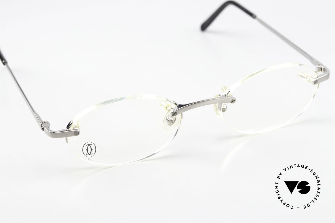 Cartier T-Eye Oval Titanium Frame Rimless, UNWORN Cartier original from 2006 with case, Made for Men and Women