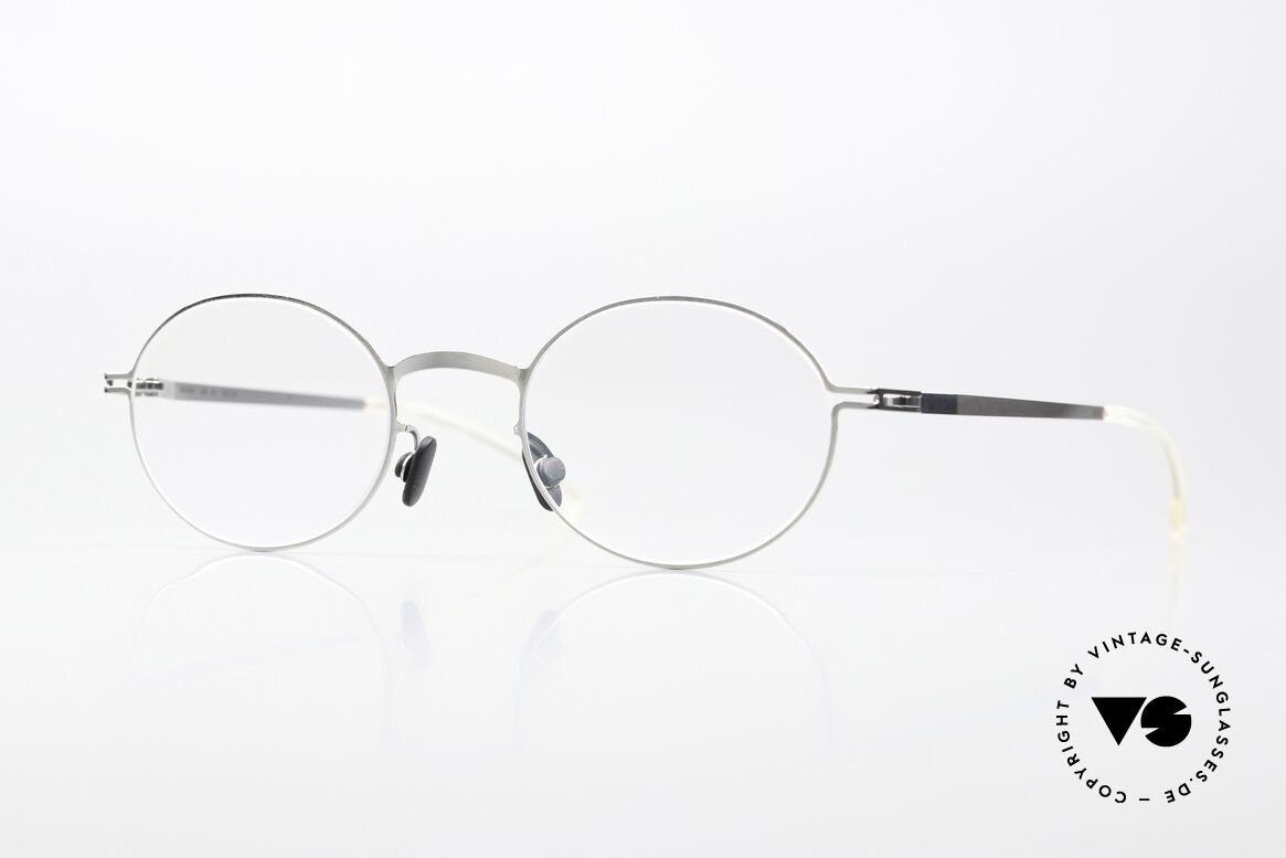 Mykita Aki Oval Frame Shiny Silver, oval Mykita glasses, mod. AKI, size 46-21, col. 051, Made for Men and Women