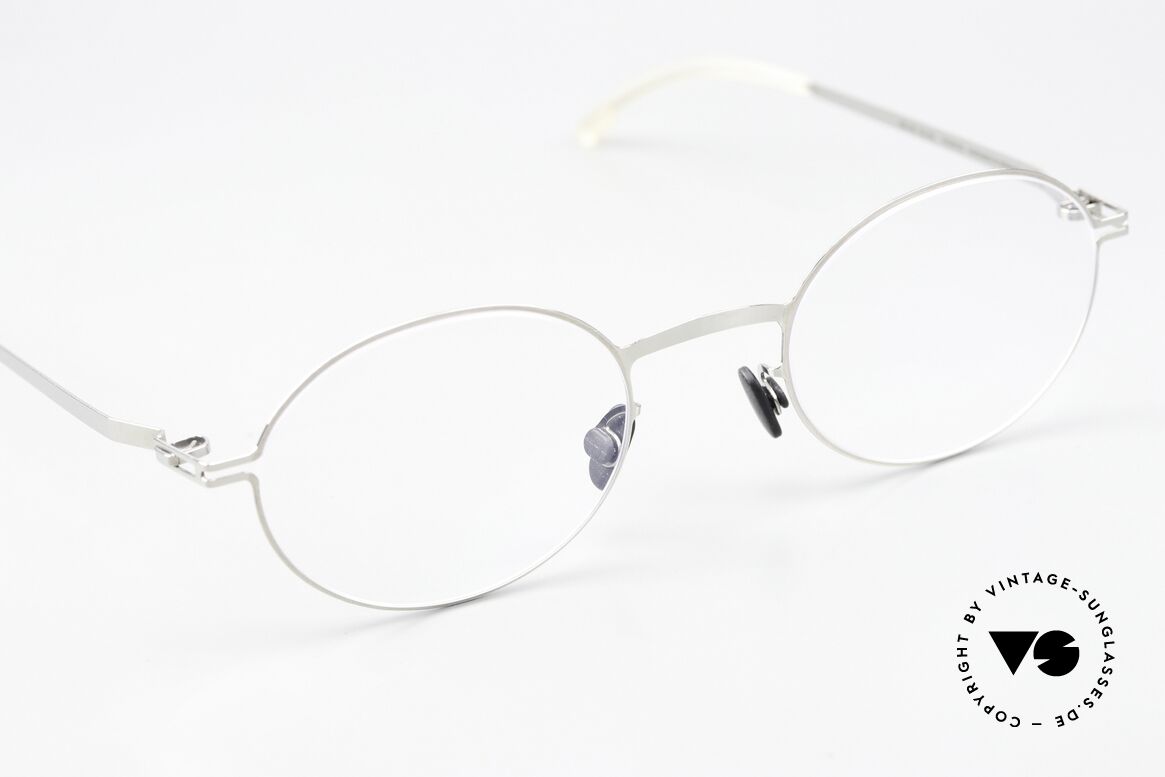 Mykita Aki Oval Frame Shiny Silver, unworn model with full original packaging by MYKITA, Made for Men and Women