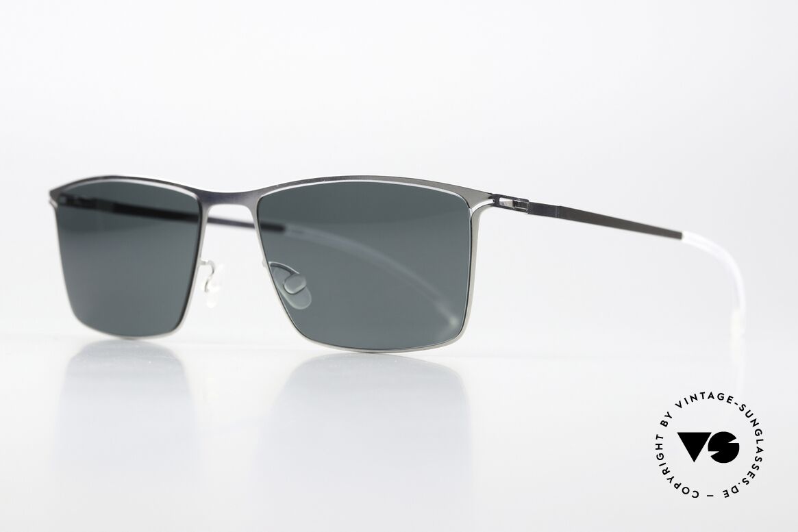 Mykita Alvin With Polarized Sun Lenses, color 051 "Shiny Silver", with POLARIZED sun lenses, Made for Men and Women