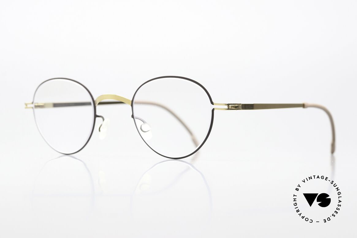 Mykita Birger Roundish Glasses Unisex, color 122 = gold / dark brown (noble frame contrasts), Made for Men and Women