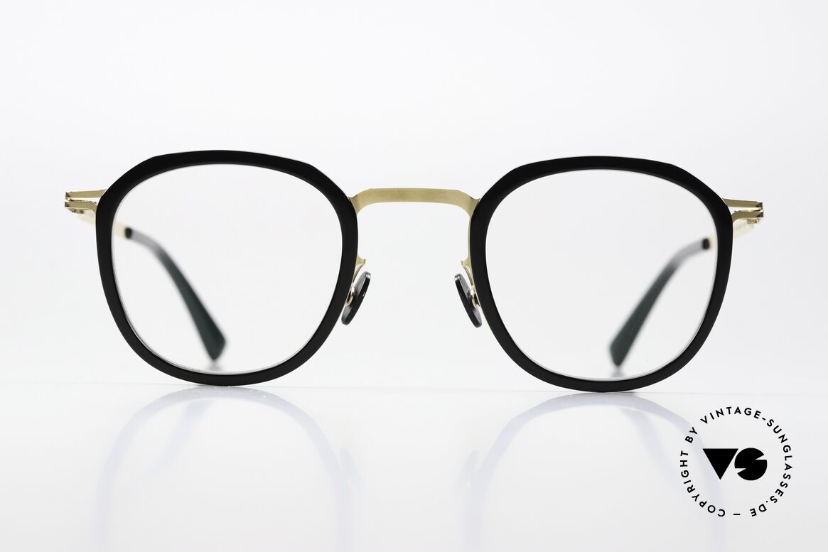 Mykita Birk Square Panto Black Gold, LITE collection with additional acetate rings / inlays, Made for Men and Women