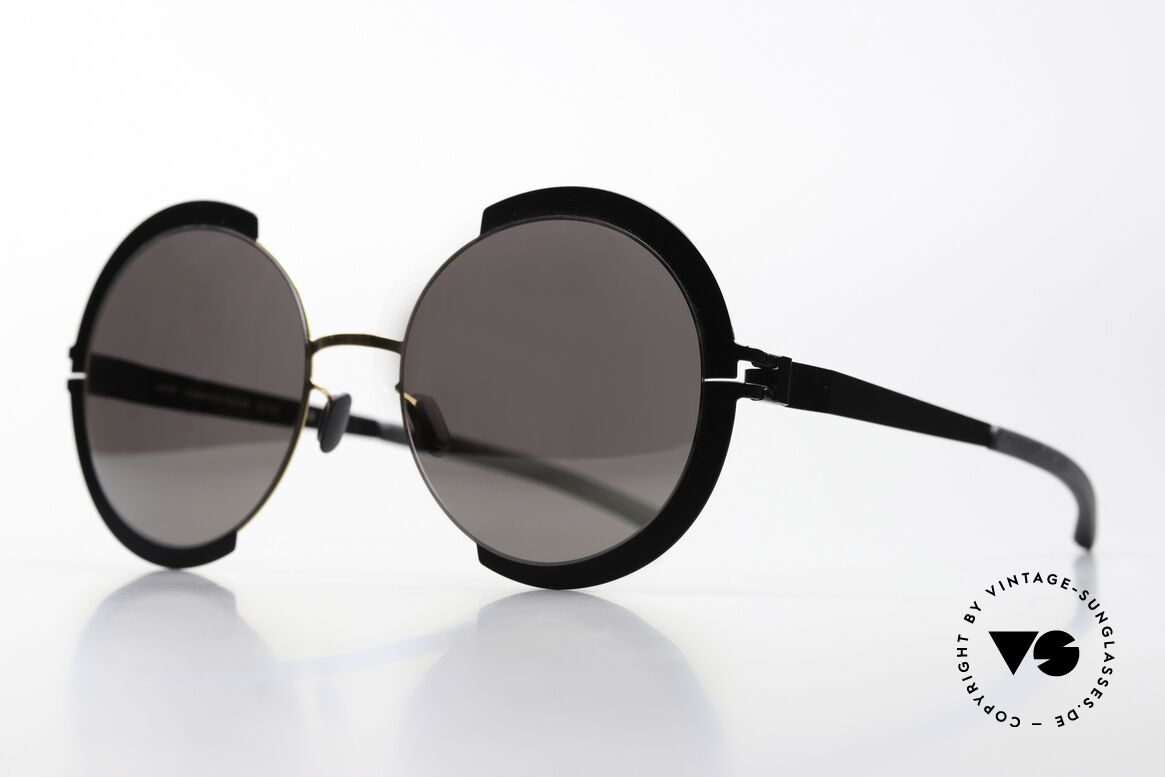 Mykita Houston Ladies Shades XL Style, col. code 167 is "Gold / Jet Black', women's sunglasses, Made for Women