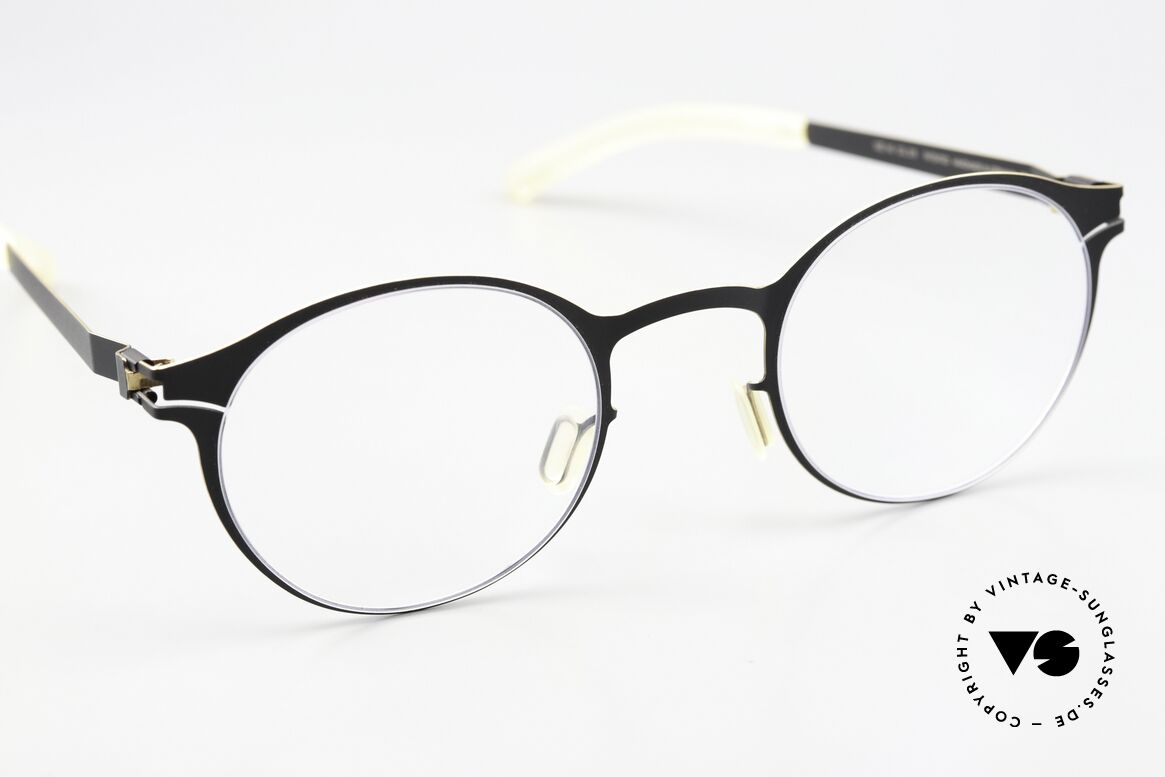 Mykita Isaac Panto Black Gold Edges, unworn model with full original packaging by MYKITA, Made for Men and Women