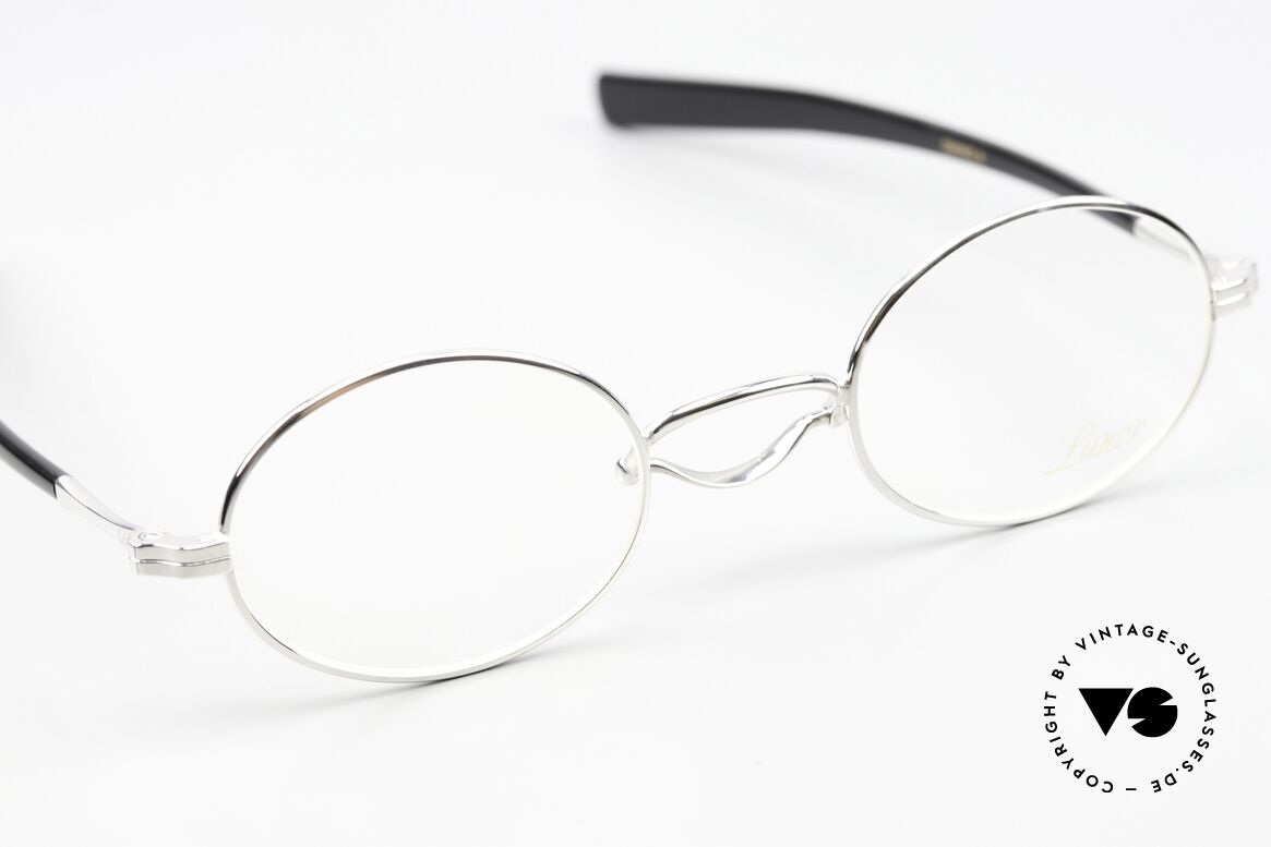 Lunor Swing A 33 Oval Asian Version Smaller Bridge, "A" stands for "acetate temples", medium size 44/25, 143, Made for Men and Women