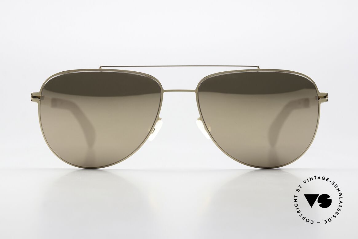 Mykita Mylon Leaf Gold Mirrored Sun Lenses, size 54-15, GOLD-mirrored lenses, color 307, Made for Men and Women Mykita Mylon Leaf Gold Mirrored Sun Lenses, size 54-15, GOLD-mirrored lenses, color 307, Made for Men and Women
