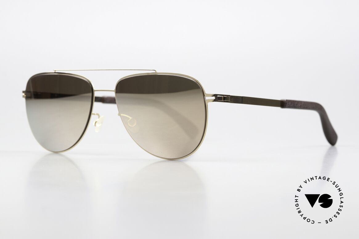 Mykita Mylon Leaf Gold Mirrored Sun Lenses, col. 307 = 'Ebony Brown / Champagne Gold', Made for Men and Women Mykita Mylon Leaf Gold Mirrored Sun Lenses, col. 307 = 'Ebony Brown / Champagne Gold', Made for Men and Women