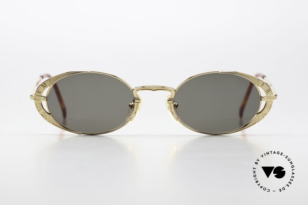 Jean Paul Gaultier 58-4172 Oval Designer Shades 1996, designer piece with Roman numeral dial as decoration, Made for Men and Women