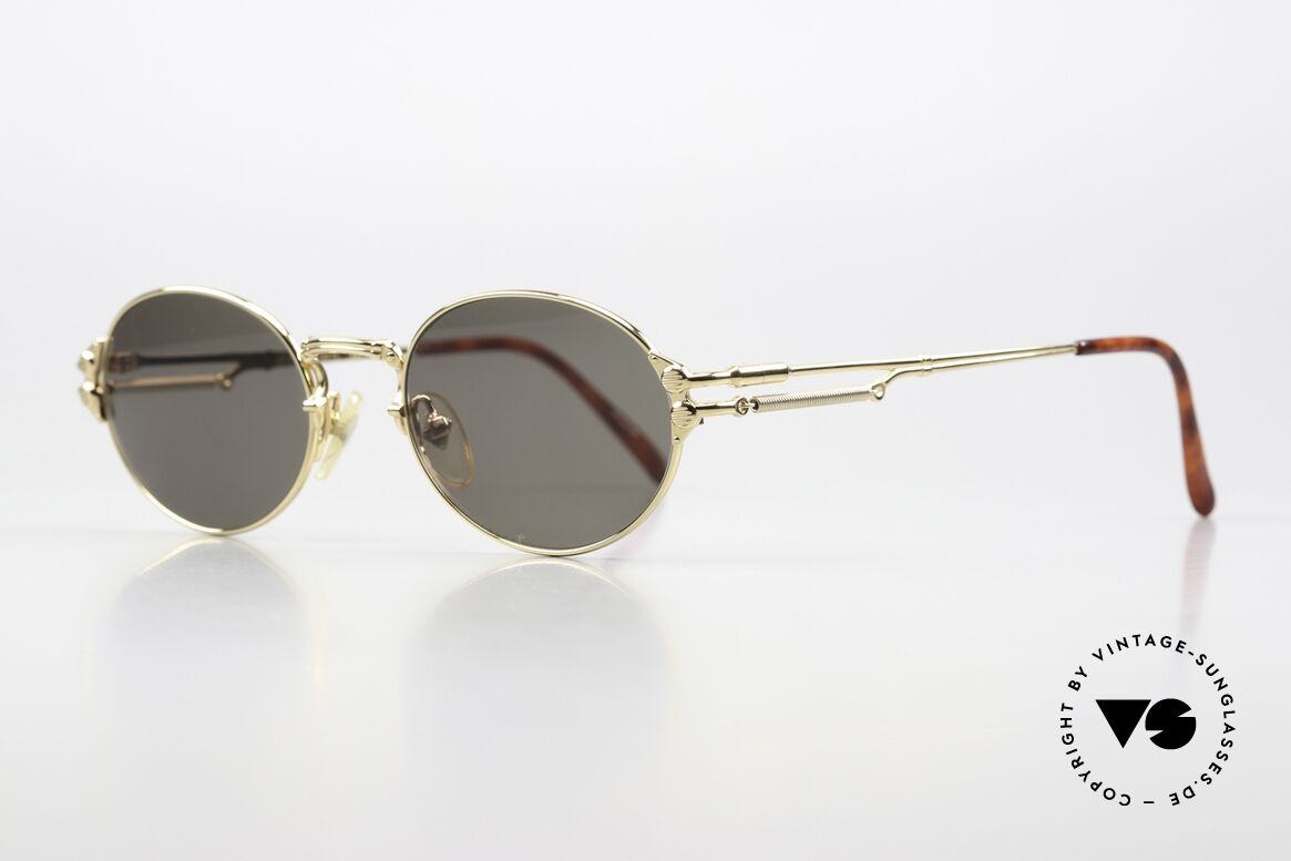 Jean Paul Gaultier 55-4173 Oval Vintage Sunglasses, 22kt GOLD-PLATED; sun lenses with 100% UV protect., Made for Men and Women