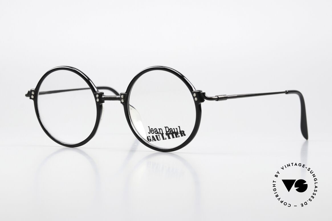 Jean Paul Gaultier 55-7261 Vintage Glasses Round 1991, round 90s designer eyeglasses by J. Paul Gaultier, Made for Men and Women