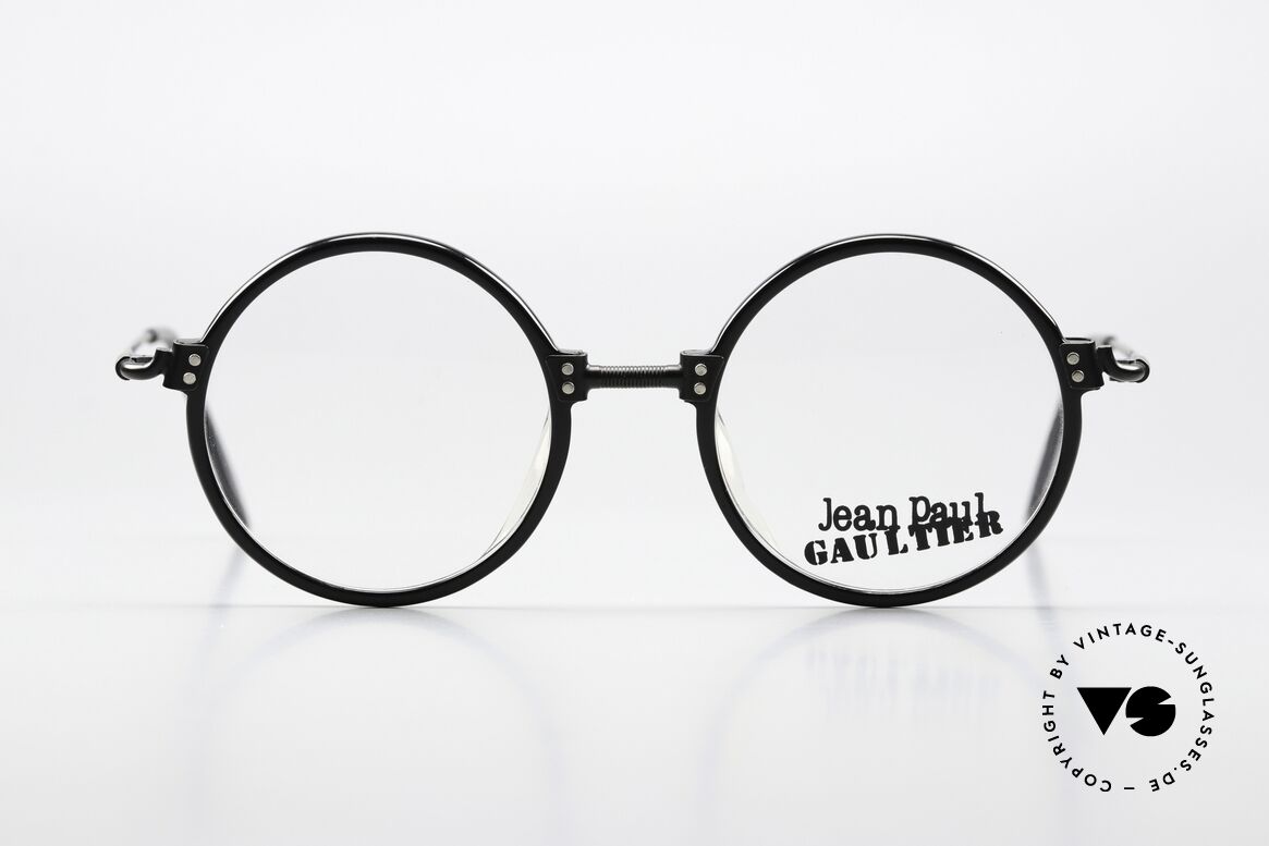 Jean Paul Gaultier 55-7261 Vintage Glasses Round 1991, rare designer frame; lightweight and comfortable, Made for Men and Women