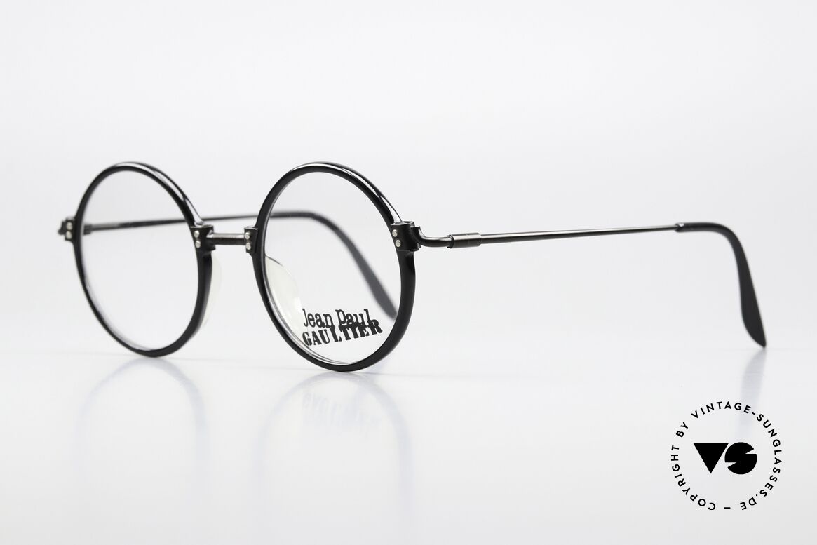 Jean Paul Gaultier 55-7261 Vintage Glasses Round 1991, all frame parts are well riveted (high-end quality), Made for Men and Women