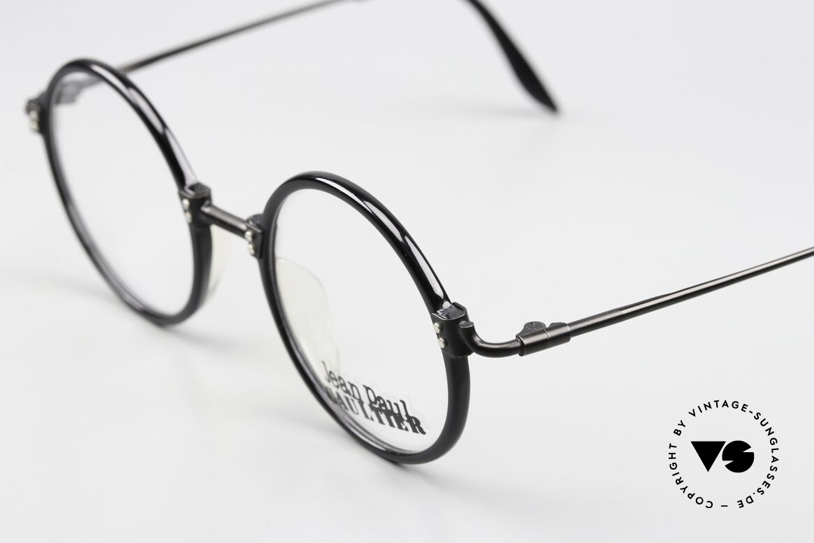 Jean Paul Gaultier 55-7261 Vintage Glasses Round 1991, size 46-20, can be glazed with lenses of any kind, Made for Men and Women