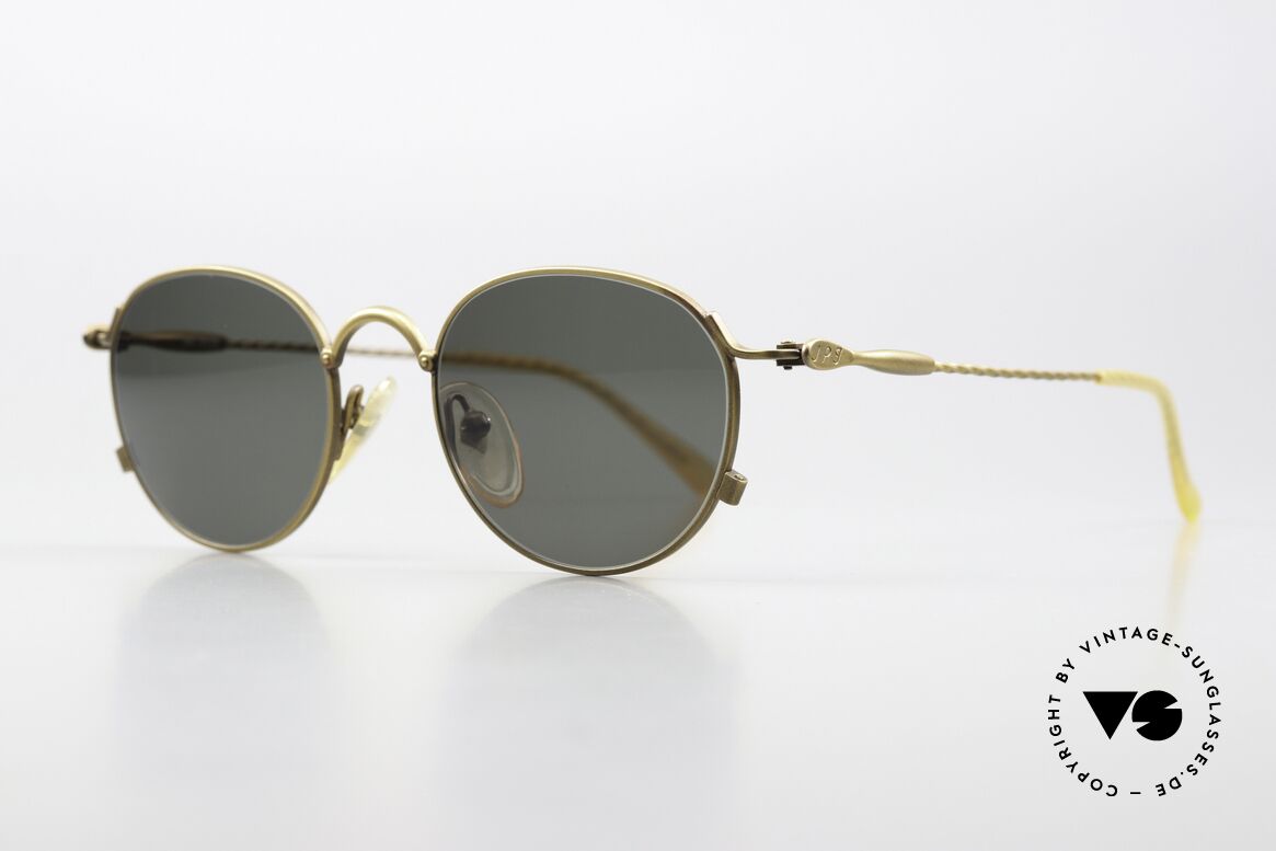 Jean Paul Gaultier 55-2172 Vintage Round Sunglasses, matt gold JPG frame in high-end quality; vertu, Made for Men and Women