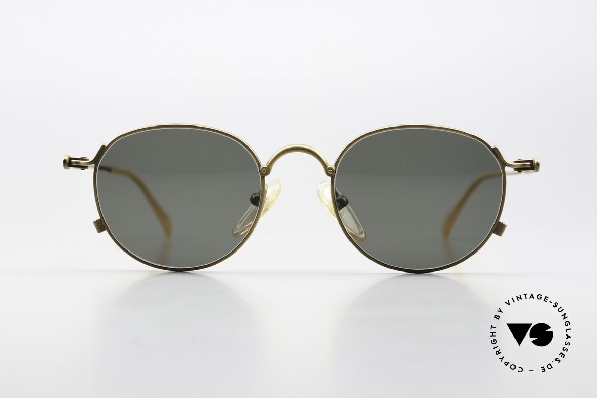 Jean Paul Gaultier 55-2172 Vintage Round Sunglasses, ornamentally twisted temples (like a hawser), Made for Men and Women