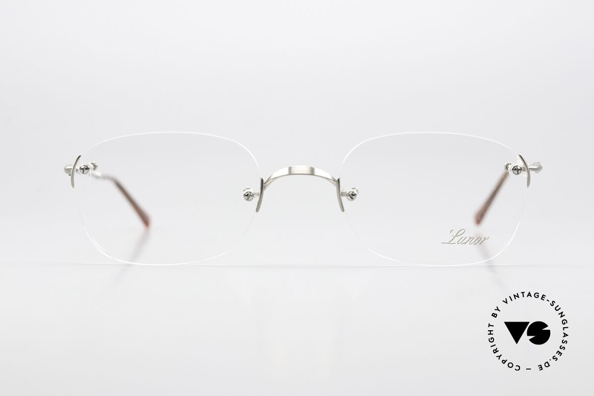 Lunor Classic Anatomic Vintage Eyewear Rimless, PPs = alloy: platinum-plated satin (matte finish), Made for Men and Women