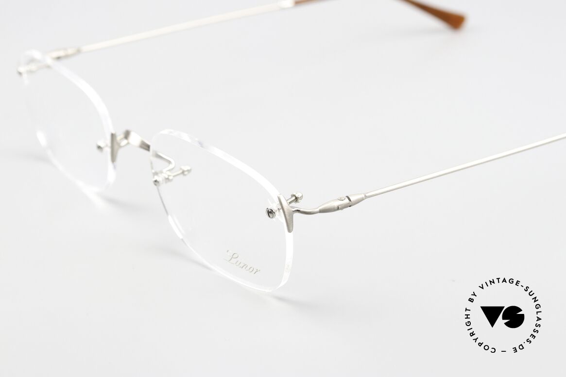 Lunor Classic Anatomic Vintage Eyewear Rimless, lens shape & size can be adjusted by your optician, Made for Men and Women