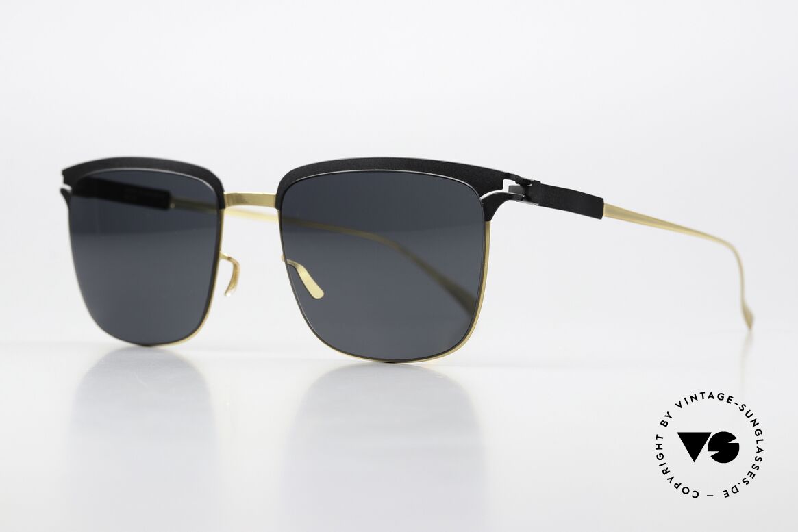 Mykita Matteo Sun Lenses Are Polarized, color 056 "Black / Gold" with POLARIZED sun lenses, Made for Men
