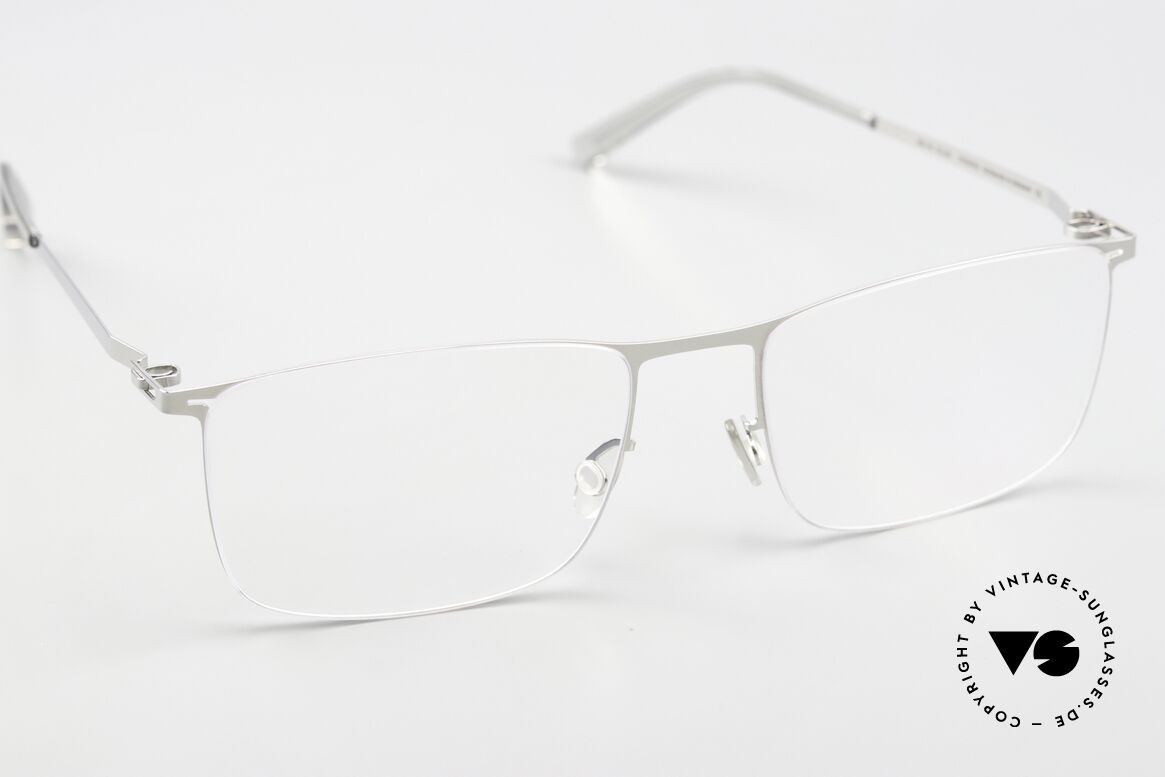 Mykita Takeo Angular Frame Shiny Silver, unworn model comes with an original case by MYKITA, Made for Men and Women