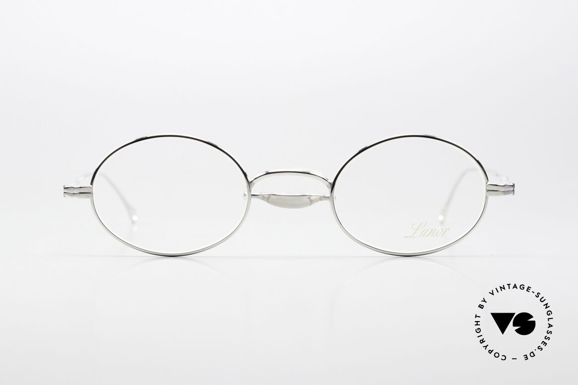 Lunor Swing 33 Oval Asian Version Smaller Bridge, size 44-25, PP = platinum plated, with swing bridge, Made for Men and Women