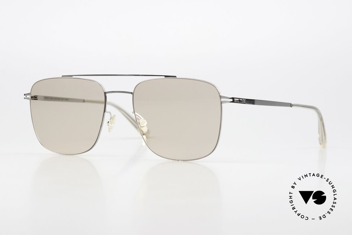 Mykita Yuuto Shiny Silver Soft Brown Solid, Mykita sunglasses, model Yuuto, size 54-19, col. 051, Made for Men