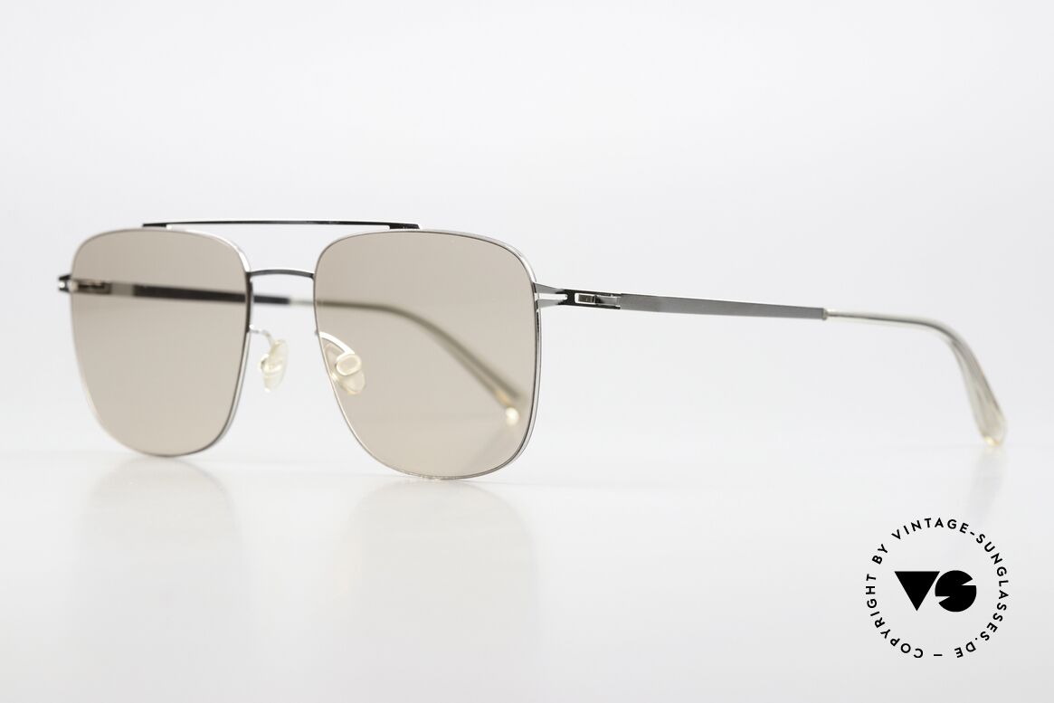 Mykita Yuuto Shiny Silver Soft Brown Solid, color code 051: Shiny Silver / Soft Brown Solid lenses, Made for Men