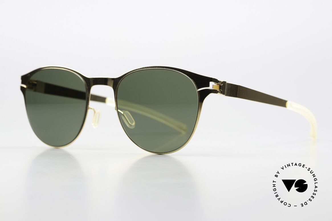 Mykita Zach With Polarized Sun Lenses, color 013 "Glossy Gold" with POLARIZED sun lenses, Made for Men and Women