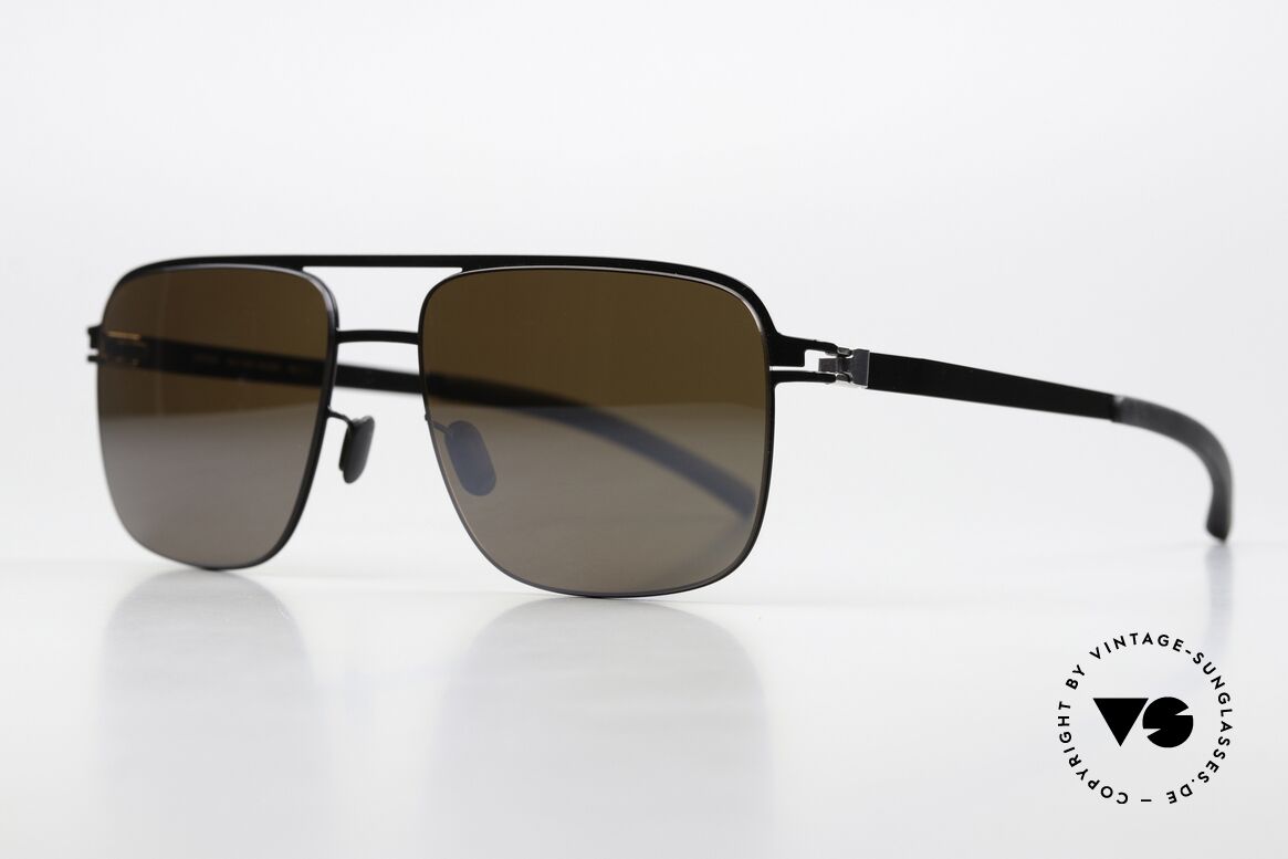 Mykita Wilder Mirrored Polarized Lenses, col. 152: "Jet Black / Pro Hi-Con Brown Silver Flash", Made for Men