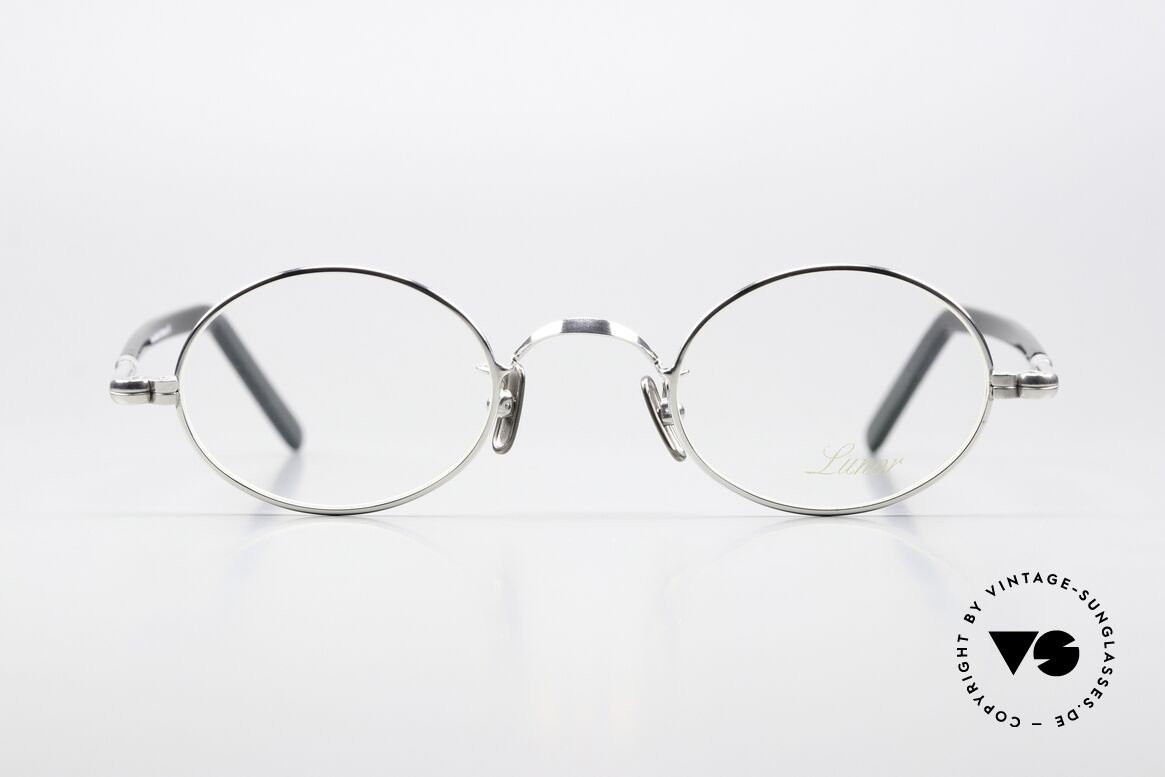 Lunor VA 100 Oval Frame Platinum Plated, platinum-plated stainless steel frame & acetate temples, Made for Men and Women