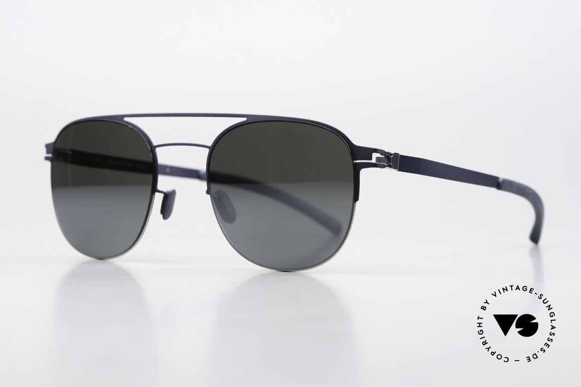 Mykita Park Silver Navy Light Silver Flash, light mirrored lenses: "Silver Navy Light Silver Flash", Made for Men and Women