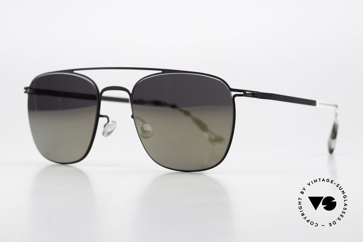 Mykita Torge Sun Lenses Are Mirrored, color 002 "black / darkgrey", with mirrored sun lenses, Made for Men and Women
