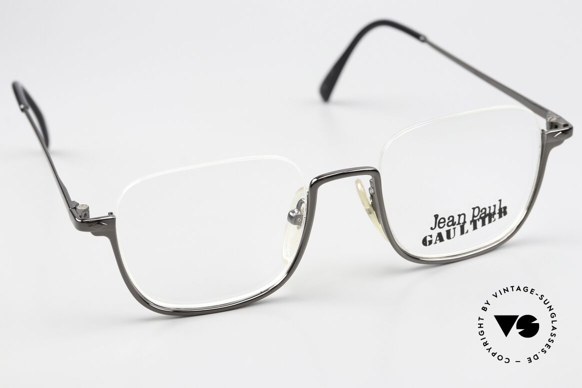 Jean Paul Gaultier 55-7161 Square 90s Eyewear Nylor, NO retro glasses, but a rare original from 1997, Made for Men and Women