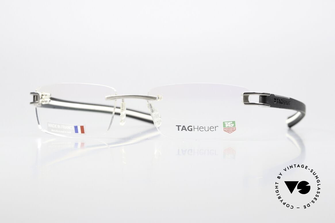 Tag Heuer 7643 Fold Avantgarde Eyewear Rimless, color color 003 = "black / white" - Ruthenium, Made for Men