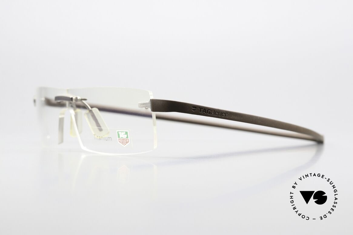 Tag Heuer 3502 Reflex Rimless Sports Eyewear, with “racing” temples made of elastomer rubber, Made for Men
