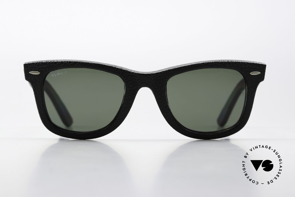 Ray Ban Wayfarer I Leather Genuine Leather Edition, RB 2140-Q-M 1152/N5, in size 50/22, handmade, Made for Men and Women