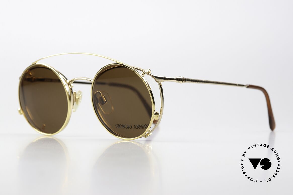Giorgio Armani 132 Panto Frame Round Clip On, classic panto frame with ROUND clip-on (100% UV), Made for Men and Women