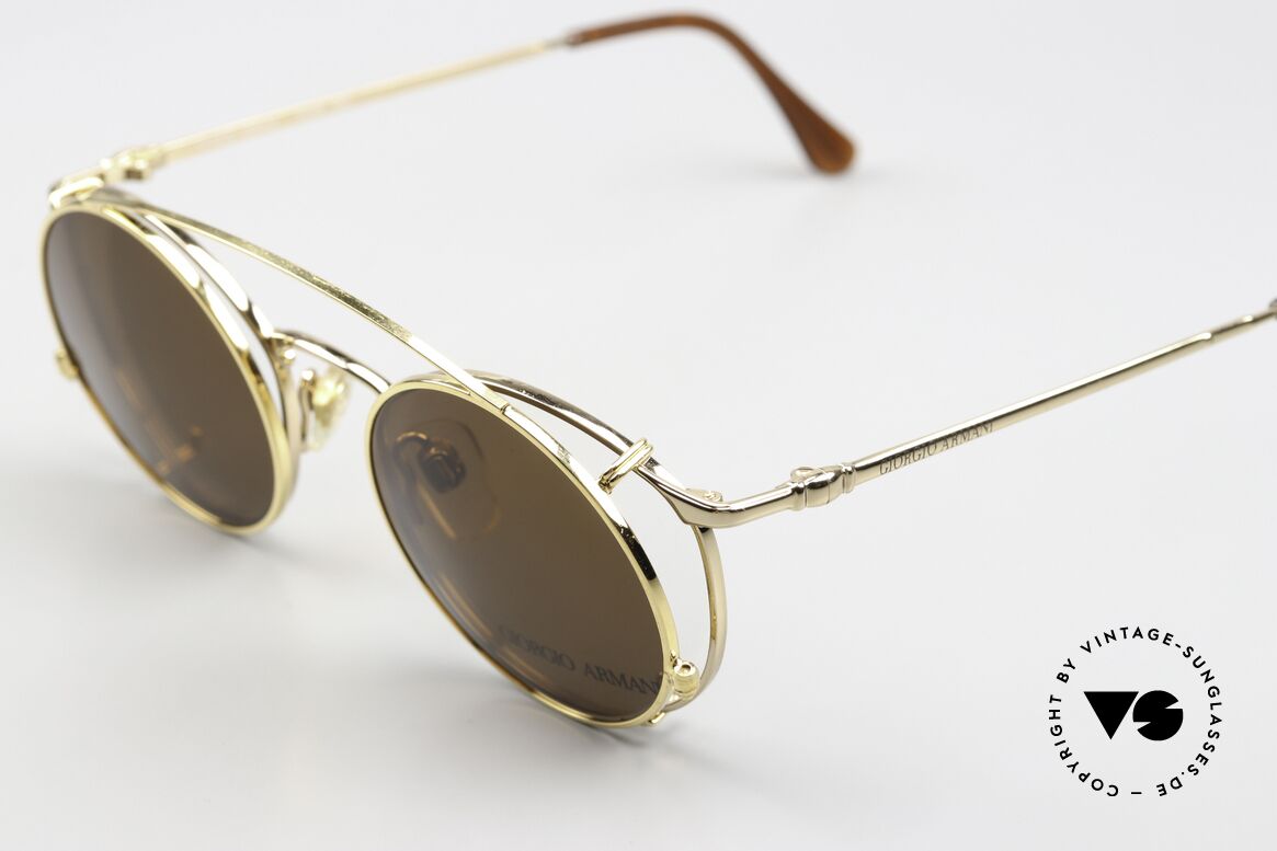 Giorgio Armani 132 Panto Frame Round Clip On, the sun clip is not by G. Armani; but fits very well, Made for Men and Women