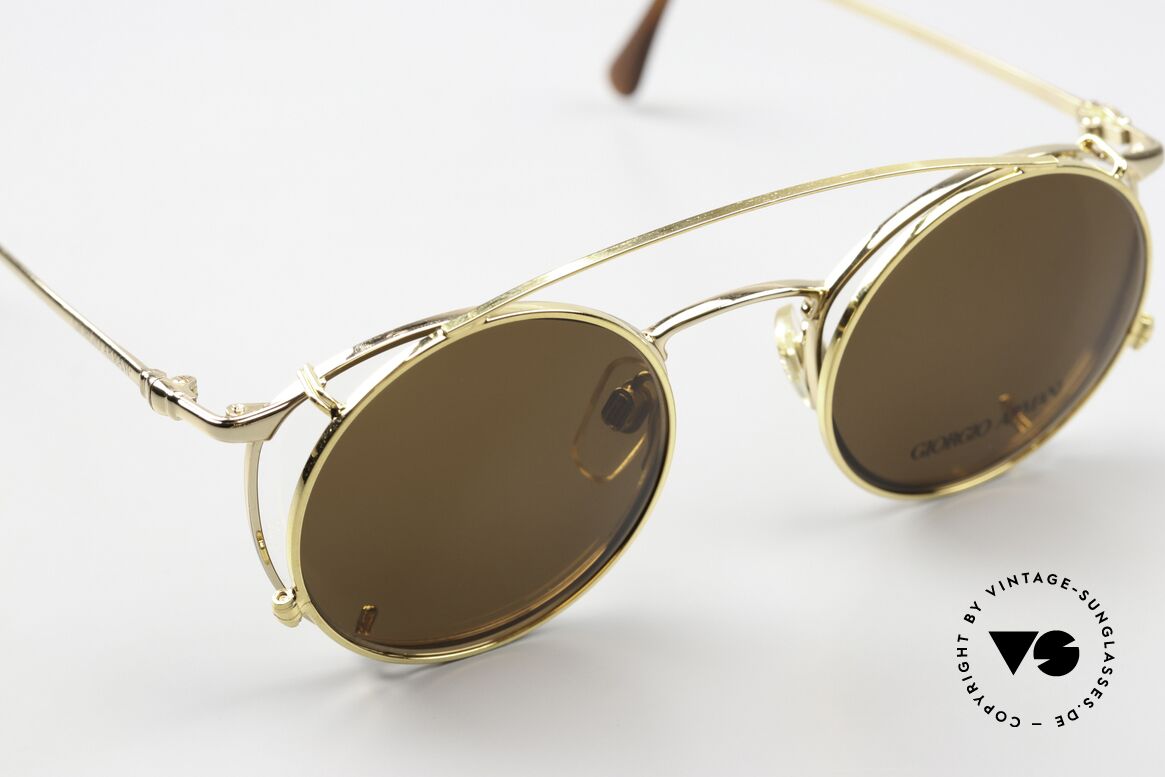 Giorgio Armani 132 Panto Frame Round Clip On, can be used as sunglasses and prescription eyewear, Made for Men and Women