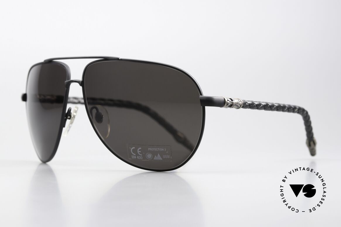 Chrome Hearts Double Dip Leather Shades 2002 Aviator, vulgar model name: just google "Double Dip", Made for Men and Women