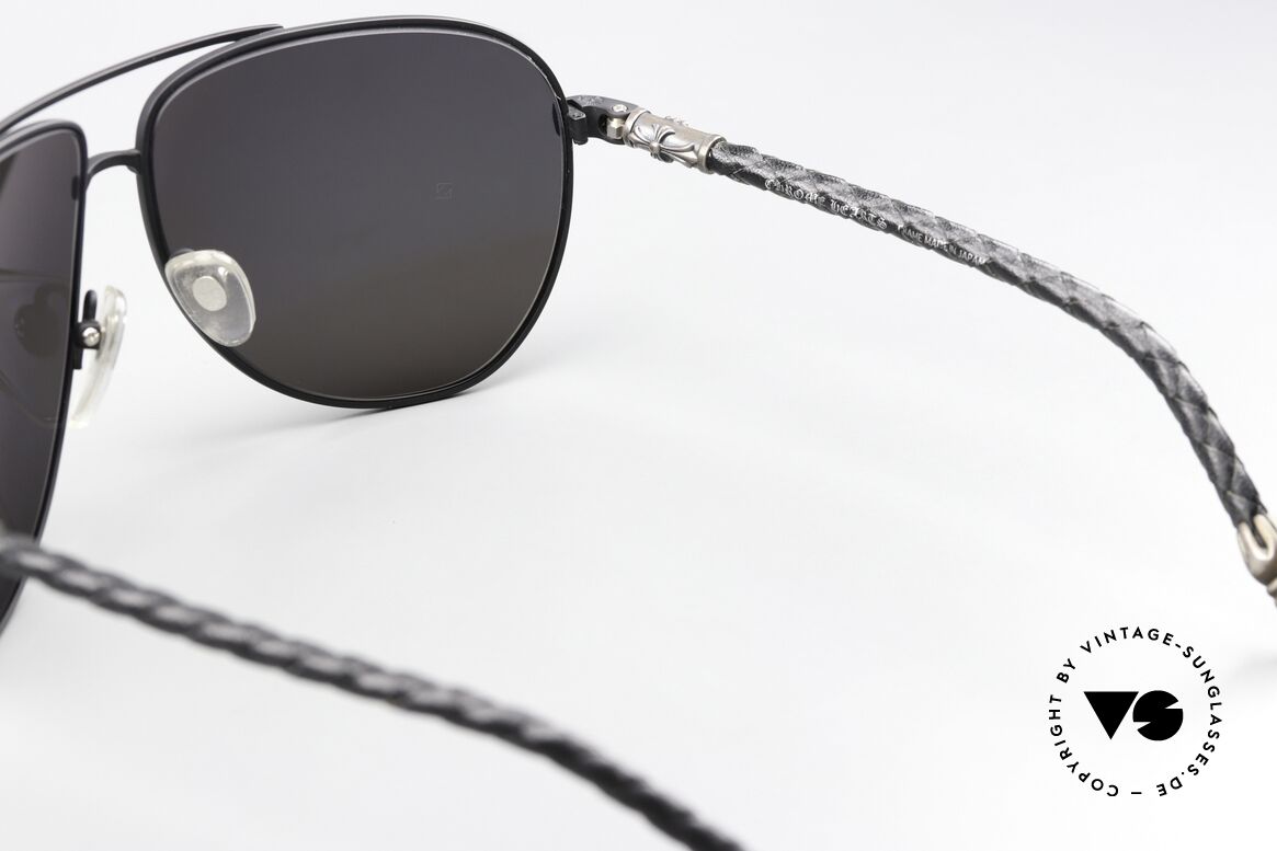 Chrome Hearts Double Dip Leather Shades 2002 Aviator, the pendant is missing from the orig. CH case, Made for Men and Women