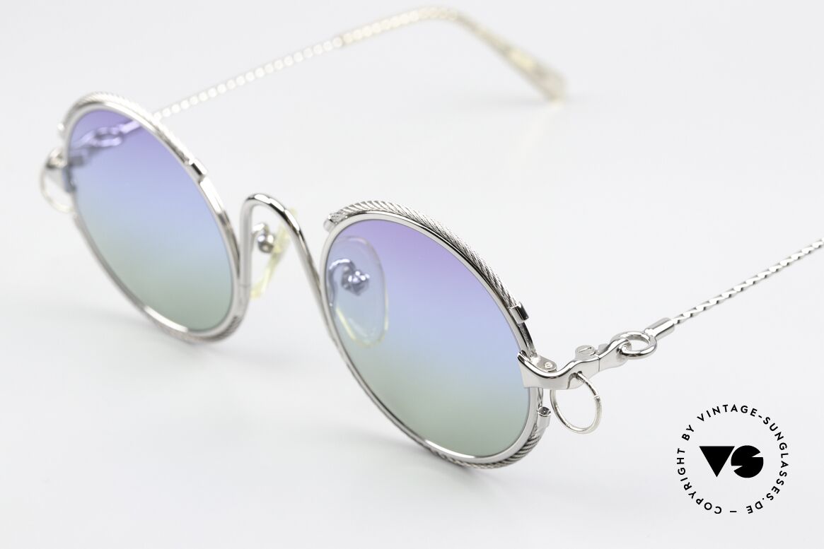 Jean Paul Gaultier 56-0176 Rihanna Piercing Sunglasses, the front part and temples are twisted like a hawser, Made for Men and Women