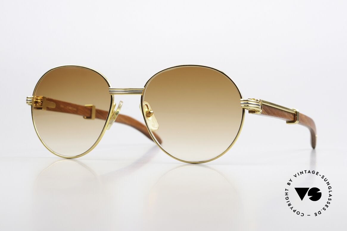 Cartier Bagatelle Bubinga Precious Wood Frame, rare, precious CARTIER vintage sunglasses from 1990, Made for Men and Women