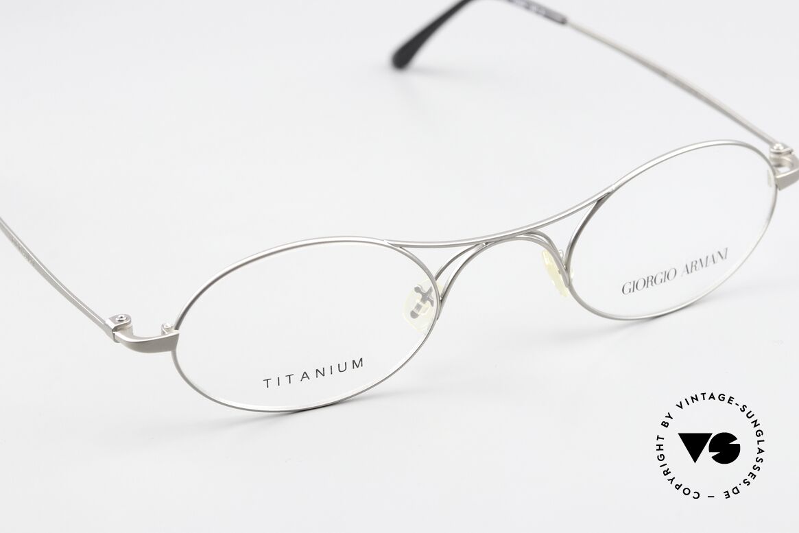 Giorgio Armani 229 AR5027 Refined Reissue Titanium, small, plain and puristic 'wire glasses' with a X-bridge, Made for Men and Women